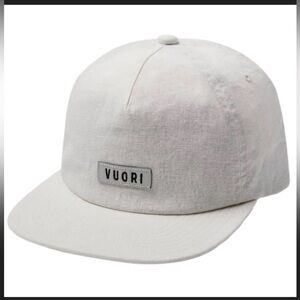 Vuori Signal Hemp Baseball Cap Men's Off-White 
Linen Flat Brim Snapback